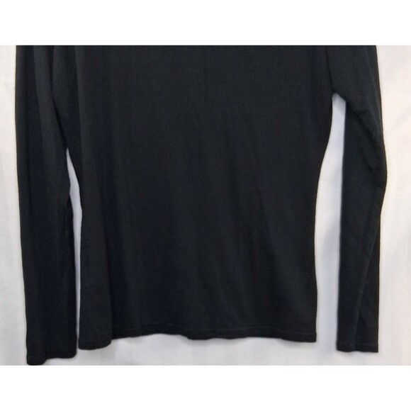 Merino Wool Seg'ments Women's Long Sleeve Top Base Layer Black Fitted Size L - Picture 7 of 10